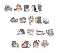 18 Pieces Patches Zum Aufbügeln Katze Flicken zum Aufbügeln Stickerei Applikation Flicken für Jeans Jacken Kleidung Rucksack Mütze DIY