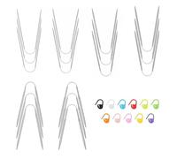 18 Stück Edelstahl Rundstricknadeln Set - 6 Größen 2mm/2.5mm/3mm/3.5mm/4mm/4.5 mm mit Markierern, Austauschbare Rundstricknadel für Socken & Mützen & Handschuhe - Nadelspiel Set für Anfänger