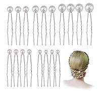 18 Stück Hochzeit Perlen Haarnadeln, Brautperlen Haarnadeln,Perlenhaarnadel Hochzeitsperlen Haarnadeln U-Form Brautperlen Haarnadeln Haarschmuck für Brautfrisur und Brautjungfernfrisur