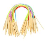18 Stück Rundstricknadeln, 2 mm - 10 mm Bambus-Stricknadel-Set, Nadeln, bunte Röhrenpullover, Schal-Strickwerkzeuge für Anfänger und Profis (40cm)