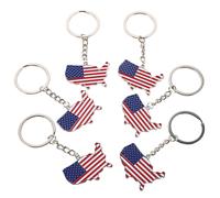 18-teiliger schlüsselanhänger amerikanische flagge mit usa-karte
