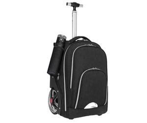 18 Zoll große Räder Schultrolley-Rucksacktasche for Teenager Schulrucksack mit Rädern und Trolley Reiserollgepäcktasche FüR Teenager(Black)