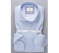 1863 BY ETERNA LANGARM HEMD MODERN FIT SOFT TAILORING STREIFEN TWILL WEISS/BLAU - 46