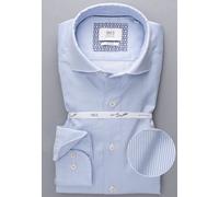 1863 BY ETERNA LANGARM HEMD SLIM FIT SOFT TAILORING STREIFEN TWILL WEISS/BLAU - 43