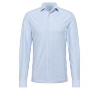 1863 by ETERNA SLIM FIT Langarm Hemd blau jersey gestreift 2123-14-YSV1 - Japanese Knitted 41 65