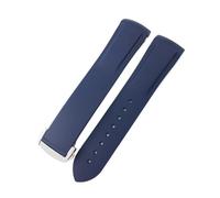 18mm 19mm 20mm 21mm 22mm Gummiarmband passend for Omega Seamaster 300 AT150 Speedmaster Planet Ocean passend for Seiko passend for CASIO Silikonarmband(Blue,18MM_SILVER BUCKLE)