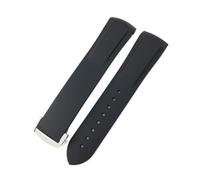 18mm 19mm 20mm 21mm 22mm Gummiarmband passend for Omega Seamaster 300 AT150 Speedmaster Planet Ocean passend for Seiko passend for CASIO Silikonarmband(Black,19MM_SILVER BUCKLE)