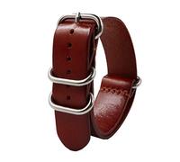 18mm/20mm/22mm/24mm echtes Leder NATO-Uhrenarmband-Öl-Wachs-Leder Retro Pin Buckle Armband Braun, 18mm