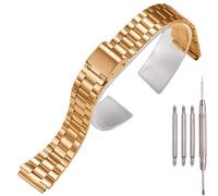 18mm Edelstahl Ersatz Uhrenarmband Kompatibel mit Casio F-108WH AE1200WH A168WA A158WA LA670WGA A700W Damen- und Herrenuhr Zubehör (gold3)