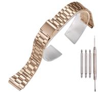 18mm Edelstahl Ersatz Uhrenarmband Kompatibel mit Casio F-108WH AE1200WH A168WA A158WA LA670WGA A700W Damen- und Herrenuhr Zubehör (rosegold3)