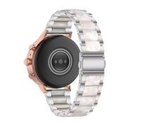18mm Harz Edelstahl Armbänder für Fossil Women's Charter HR Armband, mit Metall Schnalle Buntes Mode Damen Herren Ersatzarmband Kompatibel mit Fossil Women's Charter HR Uhrenarmband