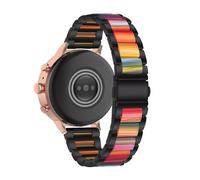 18mm Harz Edelstahl Armbänder für Fossil Women's Charter HR Armband, mit Metall Schnalle Buntes Mode Damen Herren Ersatzarmband Kompatibel mit Fossil Women's Charter HR Uhrenarmband