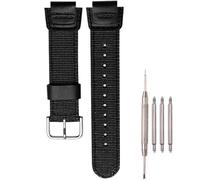 18mm Nylonarmband Kompatibel mit Casio AE1200WHB SGW-300H 400 500 AQ-S810W Herren Armygreen Weave Uhrenarmband (Black SBuckle)