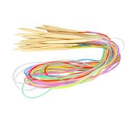 18Pcs Circular Needle DoublePoint Bamboo Color Flexible Tube Connection Knitting Tool Set (100cm)