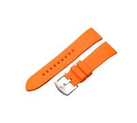 19/20/21/22/24 mm Gummi-Uhrenarmband, Silikonarmband, kompatibel mit Casio Seiko, Citizen, Longines, Tissot Oris(Orange,24mm)