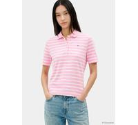 Poloshirt TOMMY HILFIGER "1985 REG PIQUE POLO", Damen, Gr. M (40), rose petal, ecru stripe, Piqué, Obermaterial: 96% Baumwolle, 4% Elasthan, gestreift, regular fit normal, Rundhals, abgesteppte Kante,