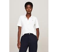Tommy Hilfiger Damen Poloshirt Kurzarm 1985 Pique Regular Fit, Weiß (Ecru), S