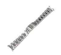 19mm 20mm Edelstahl Oyster Band passend for Seiko Sxns80 Snxs79 Seiko 5 Snxs79k Snxs77k Snxs73 passend for Casio Uhrenarmband Armband Gürtel (Color : Middle smooth, Size : 19mm)