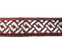 1A-Kurzwaren 10m Borte Webband Keltischer Knoten 16mm breit Farbe: Bordeaux-Silber 16069-bosi