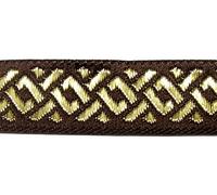 1A-Kurzwaren 10m Borte Webband Keltischer Knoten 16mm breit Farbe: Braun-Gold 16069-brgo
