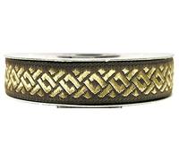 1A-Kurzwaren 10m Borte Webband Keltischer Knoten 16mm breit Farbe: Mittelbraun-Gold 16069-haki