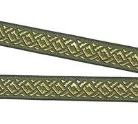 1A-Kurzwaren 10m Borte Webband Keltischer Knoten 16mm breit Farbe: Moosgrün-Gold 16069-moos