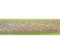 1A-Kurzwaren 10m Brokat Borte Webband 22mm breit Farbe: Lurex-Silber U-09-22mm-si