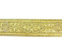 1A-Kurzwaren, 10m Brokatband 35mm breit Farbe: Gold Lurex 35007-go