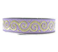 1A-Kurzwaren 10m Jacquard Borte Webband 16mm breit Farbe: Lila-Gold 16061-ligo