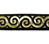 1A-Kurzwaren 10m Jacquard Borte Webband 16mm breit Farbe: Schwarz-Gold 16061-swgo
