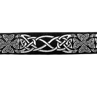 1A-Kurzwaren 10m Keltische Borte Webband 35mm breit Farbe: Schwarz-Silber 35030-swsi