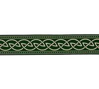 1A-Kurzwaren 10m Keltischer Knoten weit Webband Borte 35mm breit Farbe: Grün-Gold 35034-gngo / 50