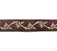 1A-Kurzwaren 10m Mittelalter Borte Webband 16mm breit Farbe: Bordeaux-Gold 16094-bogo