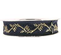 1A-Kurzwaren 10m Mittelalter Borte Webband 16mm breit Farbe: Dunkelblau-Gold 16094-dblgo