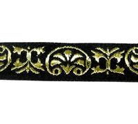 1A-Kurzwaren 10m Mittelalter Borte Webband 16mm breit Farbe: Schwarz-Gold 16058-swgo