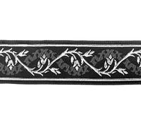 1A-Kurzwaren 10m Mittelalter Borte Webband 35mm breit Farbe: Dunkelgrau-Silber 35094-dgr 598/si