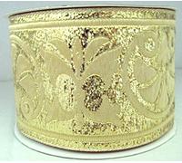 1A-Kurzwaren 10m Mittelalter Borte Webband 50mm breit Farbe: Lurex-Gold 50058-go