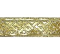 1A-Kurzwaren 10m Mittelalter Borte Webband 50mm breit Farbe: Lurex-Gold 50069-go