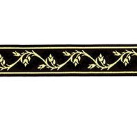 1A-Kurzwaren 10m Mittelalter Borte Webband 50mm breit Farbe: Schwarz-Gold 50094-swgo