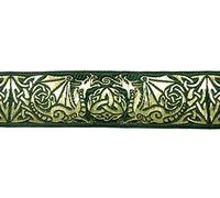 1A-Kurzwaren 35027-dgngo Keltisches Borte Webband 10m lang x 35mm breit Farbe: dunkelgrün und Gold