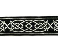 1A-Kurzwaren Celtic Braid 10m Webband 35mm breit Farbe: schwarz und Silber MG05-swsi-35