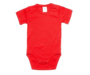 1er bis 6er Pack Baby kurzarm Body aus Bio-Baumwolle Rippjersey "Leela Cotton" ziegelrot 62-68