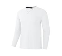 1er-Pack Baumwollhemden für Männer, langärmelige Rundhals-Casual-T-Shirts, Klassische Regular-Fit-Hemden, Basics für den Winter Weiß 05-S