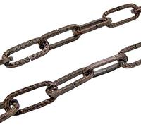 1m Eisenkette gehämmert Fúme Brünniert ø 2mm strukturiert Eisen Kette Ringkette Tragkraft 5 kg