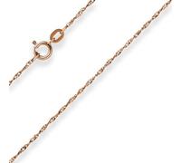1mm Singapurkette Goldkette Collier Halskette aus 375 Gold Rotgold 45cm