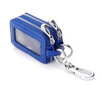 1Pcs Große Kapazität Schlüsselbörse Herren Damen Coin Purse Wallet Auto-Schlüssel-Anhänger Leder Schlüsselanhänger Schlüsseletui Doppelter Reißverschluss Karabienerhacken Tasche