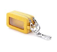 1Pcs Große Kapazität Schlüsselbörse Herren Damen Coin Purse Wallet Auto-Schlüssel-Anhänger Leder Schlüsselanhänger Schlüsseletui Doppelter Reißverschluss Karabienerhacken Tasche