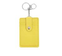 1Piece PU Leather Slim Card Holder Purse ID Window Front Pocket Wallet Credit Bus Presents for Friends Women(Yellow)