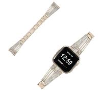 1Stück Edelstahl Armband Für Fitbit Versa Mit Zirkonia Vintage Gold