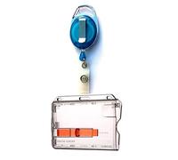 1x Ausweis-Set Ausweisset Kartenhülle mit einem Schieber - Ausweishülle für 1 Karten mit Ausweiszipper - Ausweishalter oval Zipper Ausweisjojo mit GÜRTELCLIP